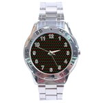 Geometric Abstract Pattern Line Stainless Steel Analogue Watch