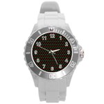 Geometric Abstract Pattern Line Round Plastic Sport Watch (L)