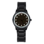 Geometric Abstract Pattern Line Stainless Steel Round Watch