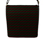 Geometric Abstract Pattern Line Flap Closure Messenger Bag (L)