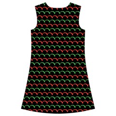 Geometric Abstract Pattern Line Kids  Short Sleeve Velvet Dress from ArtsNow.com Back