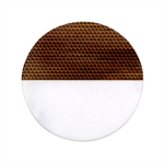 Geometric Abstract Pattern Line Classic Marble Wood Coaster (Round) 