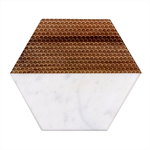 Geometric Abstract Pattern Line Marble Wood Coaster (Hexagon) 