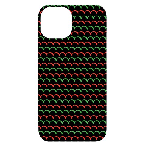 Geometric Abstract Pattern Line iPhone 14 Black UV Print Case from ArtsNow.com Front