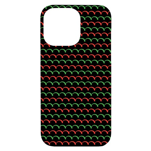 Geometric Abstract Pattern Line iPhone 14 Pro Max Black UV Print Case from ArtsNow.com Front