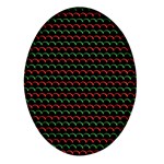 Geometric Abstract Pattern Line Oval Glass Fridge Magnet (4 pack)