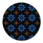 Flower Pattern Flora Floral Seamless Round Mousepad