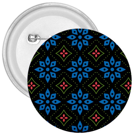 Flower Pattern Flora Floral Seamless 3  Buttons from ArtsNow.com Front