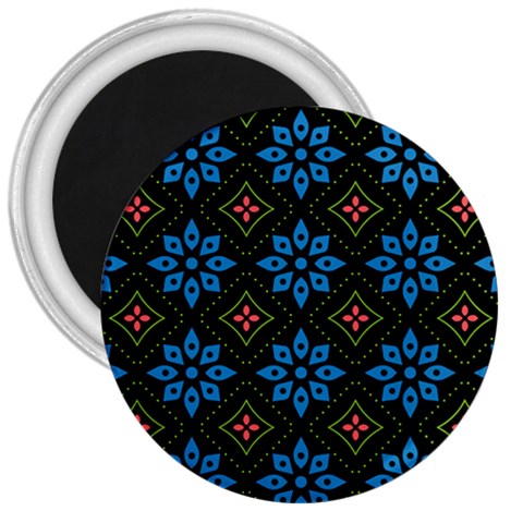 Flower Pattern Flora Floral Seamless 3  Magnets from ArtsNow.com Front