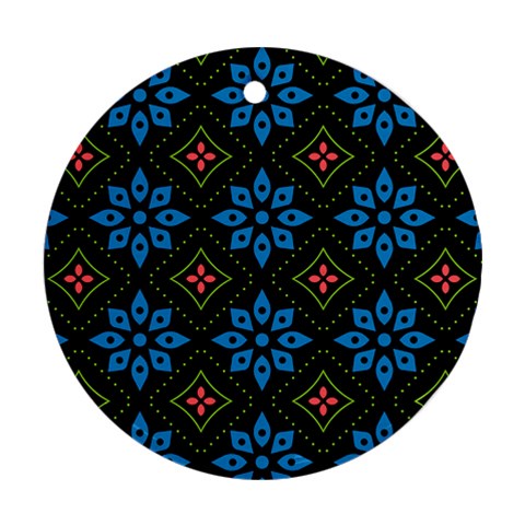 Flower Pattern Flora Floral Seamless Ornament (Round) from ArtsNow.com Front