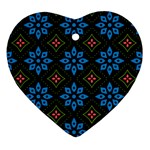 Flower Pattern Flora Floral Seamless Ornament (Heart)