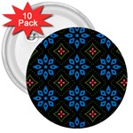 Flower Pattern Flora Floral Seamless 3  Buttons (10 pack) 