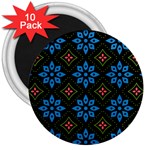 Flower Pattern Flora Floral Seamless 3  Magnets (10 pack) 