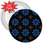 Flower Pattern Flora Floral Seamless 3  Buttons (100 pack) 