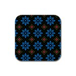 Flower Pattern Flora Floral Seamless Rubber Square Coaster (4 pack)