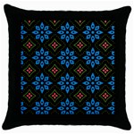 Flower Pattern Flora Floral Seamless Throw Pillow Case (Black)