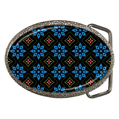 Flower Pattern Flora Floral Seamless Belt Buckles from ArtsNow.com Front