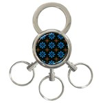 Flower Pattern Flora Floral Seamless 3-Ring Key Chain