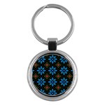 Flower Pattern Flora Floral Seamless Key Chain (Round)