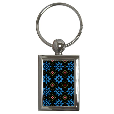 Flower Pattern Flora Floral Seamless Key Chain (Rectangle) from ArtsNow.com Front