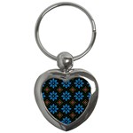 Flower Pattern Flora Floral Seamless Key Chain (Heart)