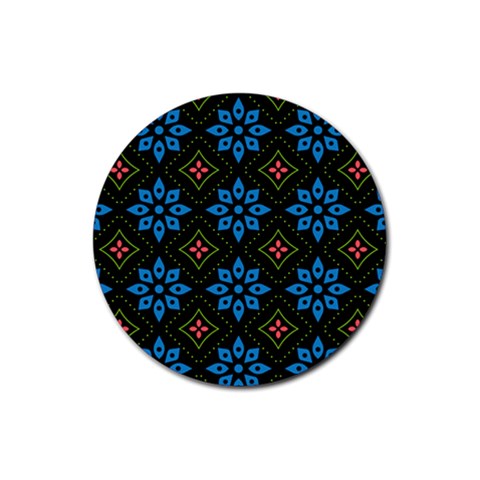 Flower Pattern Flora Floral Seamless Rubber Coaster (Round) from ArtsNow.com Front