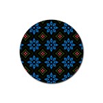 Flower Pattern Flora Floral Seamless Rubber Round Coaster (4 pack)