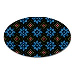 Flower Pattern Flora Floral Seamless Oval Magnet