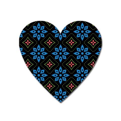 Flower Pattern Flora Floral Seamless Heart Magnet from ArtsNow.com Front