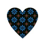 Flower Pattern Flora Floral Seamless Heart Magnet