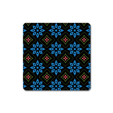 Flower Pattern Flora Floral Seamless Square Magnet from ArtsNow.com Front