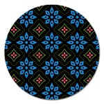 Flower Pattern Flora Floral Seamless Magnet 5  (Round)