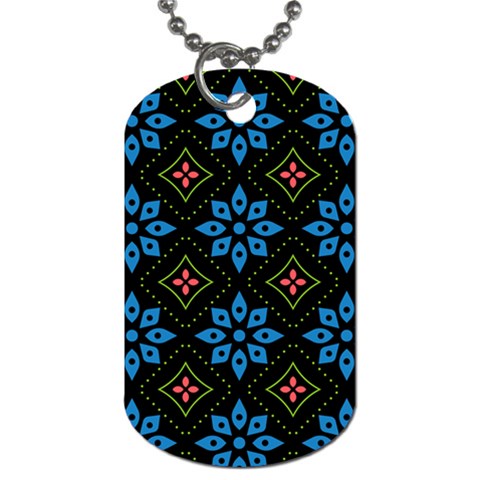 Flower Pattern Flora Floral Seamless Dog Tag (Two Sides) from ArtsNow.com Front