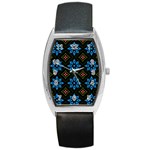 Flower Pattern Flora Floral Seamless Barrel Style Metal Watch