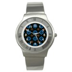 Flower Pattern Flora Floral Seamless Stainless Steel Watch