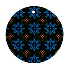 Flower Pattern Flora Floral Seamless Round Ornament (Two Sides) from ArtsNow.com Front