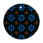 Flower Pattern Flora Floral Seamless Round Ornament (Two Sides)