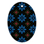 Flower Pattern Flora Floral Seamless Oval Ornament (Two Sides)