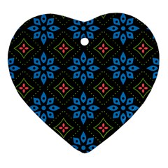 Flower Pattern Flora Floral Seamless Heart Ornament (Two Sides) from ArtsNow.com Front