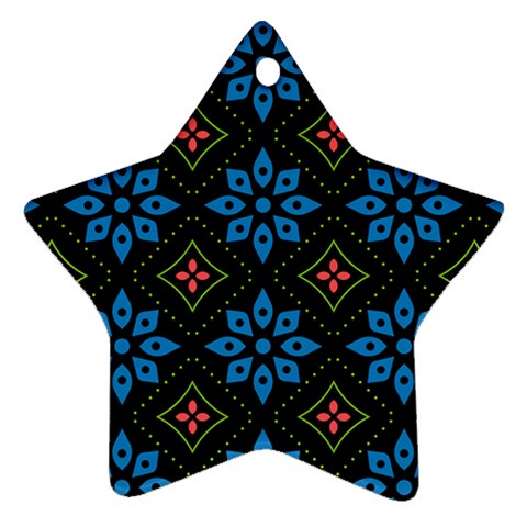 Flower Pattern Flora Floral Seamless Star Ornament (Two Sides) from ArtsNow.com Front