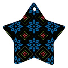 Flower Pattern Flora Floral Seamless Star Ornament (Two Sides) from ArtsNow.com Back