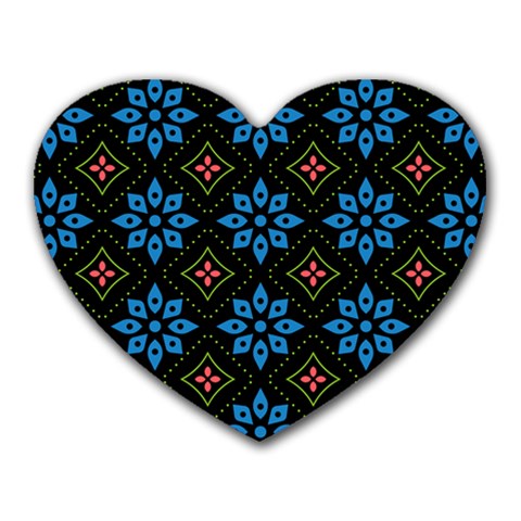 Flower Pattern Flora Floral Seamless Heart Mousepad from ArtsNow.com Front