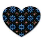 Flower Pattern Flora Floral Seamless Heart Mousepad