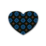 Flower Pattern Flora Floral Seamless Rubber Coaster (Heart)