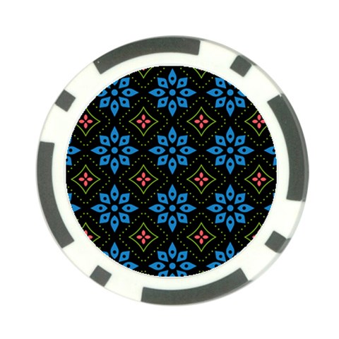 Flower Pattern Flora Floral Seamless Poker Chip Card Guard (10 pack) from ArtsNow.com Front