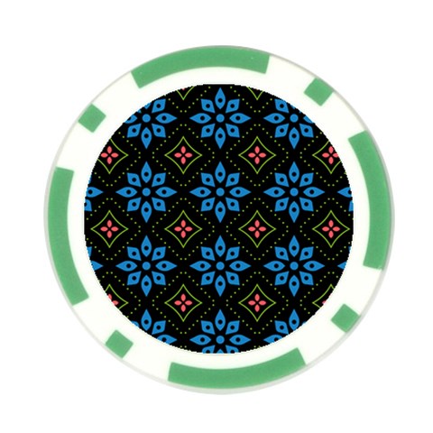 Flower Pattern Flora Floral Seamless Poker Chip Card Guard (10 pack) from ArtsNow.com Front