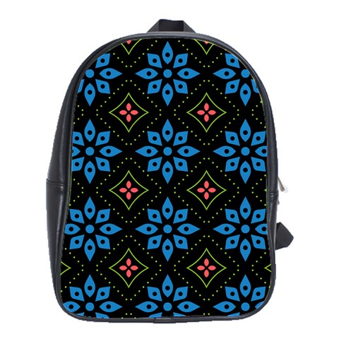 Flower Pattern Flora Floral Seamless School Bag (Large) from ArtsNow.com Front