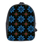 Flower Pattern Flora Floral Seamless School Bag (Large)