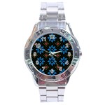 Flower Pattern Flora Floral Seamless Stainless Steel Analogue Watch