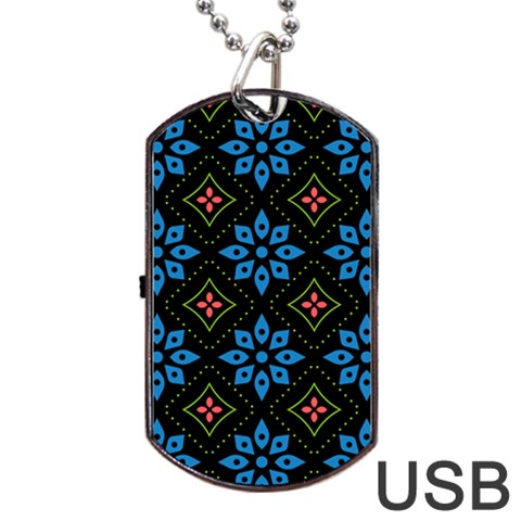 Flower Pattern Flora Floral Seamless Dog Tag USB Flash (One Side) from ArtsNow.com Front